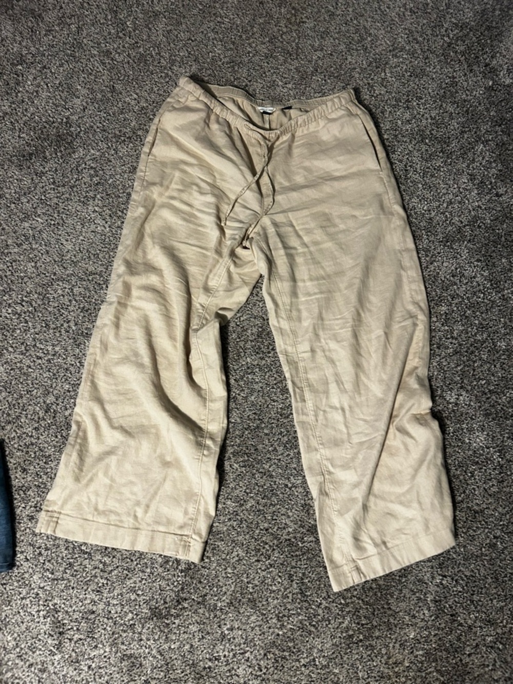 American Eagle Outfitters Drawstring linen-like Wide-Leg Pants in Beige - Picture 3 of 7